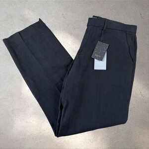 NWT Percival Men's Linen Tailored Trouser Pants in Black size 36